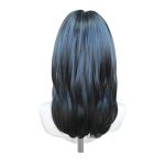Short Blue Black Ombre Straight Wig with Bangs Lolita Layered Blue Gradient Wigs for Women Natural Looking Heat Resistant Synthetic Wig for Daily Use - Image 2