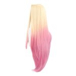 Ombre Pink  Wig Long Straight Blonde Hair Wig for Halloween Party Daily + Free Cap - Image 2
