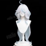 Game  Layered Wig with Bangs Silver and Light Blue Ombre Synthetic Wigs + Wig Cap - Image 2
