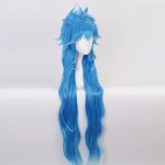 wig Anime Costume with a Gradient from Blue to White Curly and Long Wigs for Men or Youth Halloween Family Party - Image 2
