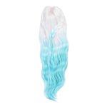 9'' Long Hair Wig, Soft Silk Toy Head Wig Hair Accessories for 15.5-17.5cm Head Circumference Handmade, White Blue Gradient
