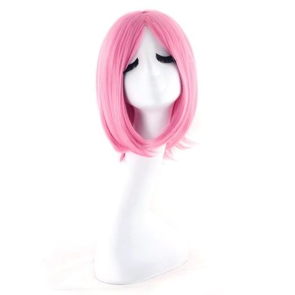 12"/30cm Fashion Unisex Short Straight Wig (Pink)