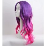 Purple to Hot Pink Wig Long Curly Wavy Purple Meganta Wigs for Women Girls Heat Resistant Hight Density Synthetic Wigs - Image 2