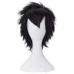 Short Messy Black Heat Resistant Synthetic Hair Wigs for Halloween Anime - Image 2