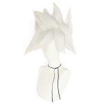 White Spiky Wig Men Short Wavy Hair for Men Layered Synthetic Wig for Anime Costume Halloween Party - Image 2