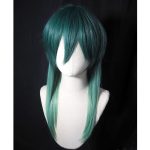 Wig Black Red Gradient Layered Hair Pink Gradient Jellyfish Hair Long Straight Lolita Wig Wolf Tail Mullet Head Dopamine  Subculture Harajuku Wig for Women (Dark green gradient) - Image 2