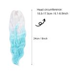 9'' Long Hair Wig, Soft Silk Toy Head Wig Hair Accessories for 15.5-17.5cm Head Circumference Handmade, White Blue Gradient - Image 2