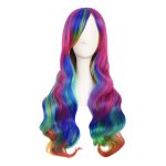 28 Inch/70cm Beautiful Long Wavy Harajuku Style Wig (Rainbow Color)
