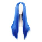 28 Inch/70 cm Women Special Long Straight Synthetic Wig (Bright Blue)