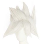 White Spiky Wig Men Short Wavy Hair for Men Layered Synthetic Wig for Anime Costume Halloween Party