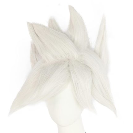 White Spiky Wig Men Short Wavy Hair for Men Layered Synthetic Wig for Anime Costume Halloween Party