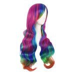 28 Inch/70cm Beautiful Long Wavy Harajuku Style Wig (Rainbow Color) - Image 2