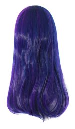 24"/60cm Side Bangs Stylish Long Great Wavy Curly  Party Wig (Mixed Purple/Pink) - Image 2