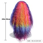 Rainbow Colors Long Curly 70s Punk Metal Rocker Wig - Adult Women Rocker Hair Wig for Halloween Costume Anime Party - Image 2