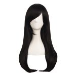 24 Inch/60cm Side Bangs Stylish Long Great Wavy Curly Party Wig(Black)