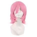 14 Inch/35 cm Short Wolf Tail Synthetic Side Bangs Party Wig (Light Pink)
