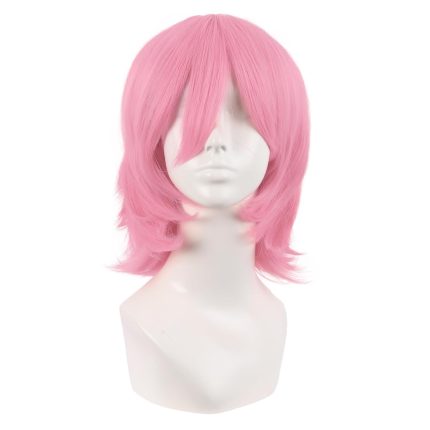 14 Inch/35 cm Short Wolf Tail Synthetic Side Bangs Party Wig (Light Pink)