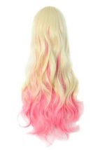 Women Long 27.56''/70cm Yellow/pink Multicolor Colorful Wavy Fibre Wig - Image 2