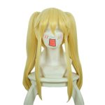 Anime Long Straight Blonde Yellow Wig Clip on Two Ponytails Women Party Wigs