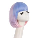 Fashion Lady Short Straight Synthetic Flat Bangs Bob Wig (Pink/Light Purple/Light Bule) - Image 2