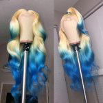 Wholesale Ombre Rainbow Colorful Body Wave Virgin Cuticle Aligned Hair Lace Front Wigs (13x4 Lace Front, 22)