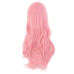28" 70cm Long Curly Hair Ends Costume Wig (Pink) - Image 2