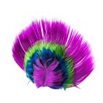 Rainbow Mohawk Wig Hallowmas Masquerade Punk Mohican Hairstyle Cockscomb Hair Wig (purple) - Image 2