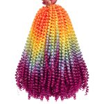 2 Pack Ombre Colors Crochet Braids 8 inch Fluffy Soft Jamaican Bounce Synthetic Braiding Hair Extensions 30Strands/pack (8", Rainbow)