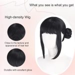 Purple Pink Wig for Women and Girl, Long Lace Hairline Hair Wigs (Black) - Image 2
