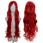 Red Curly Wig Long Hair Spiral Costume Wigs Wavy Curly with Bang Heat Resistant Halloween Costume Party Wigs - Image 2