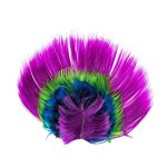 Rainbow Mohawk Wig Hallowmas Masquerade Punk Mohican Hairstyle Cockscomb Hair Wig (purple)