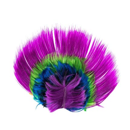 Rainbow Mohawk Wig Hallowmas Masquerade Punk Mohican Hairstyle Cockscomb Hair Wig (purple)