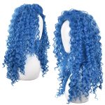 20inches/50cm Blue Curly Wig for Women Long Curly Wigs for Costume Party Anime Synthetic Hair for Halloween Wigs with Wig Cap - Image 2