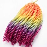 2 Pack Ombre Colors Crochet Braids 8 inch Fluffy Soft Jamaican Bounce Synthetic Braiding Hair Extensions 30Strands/pack (8", Rainbow) - Image 2
